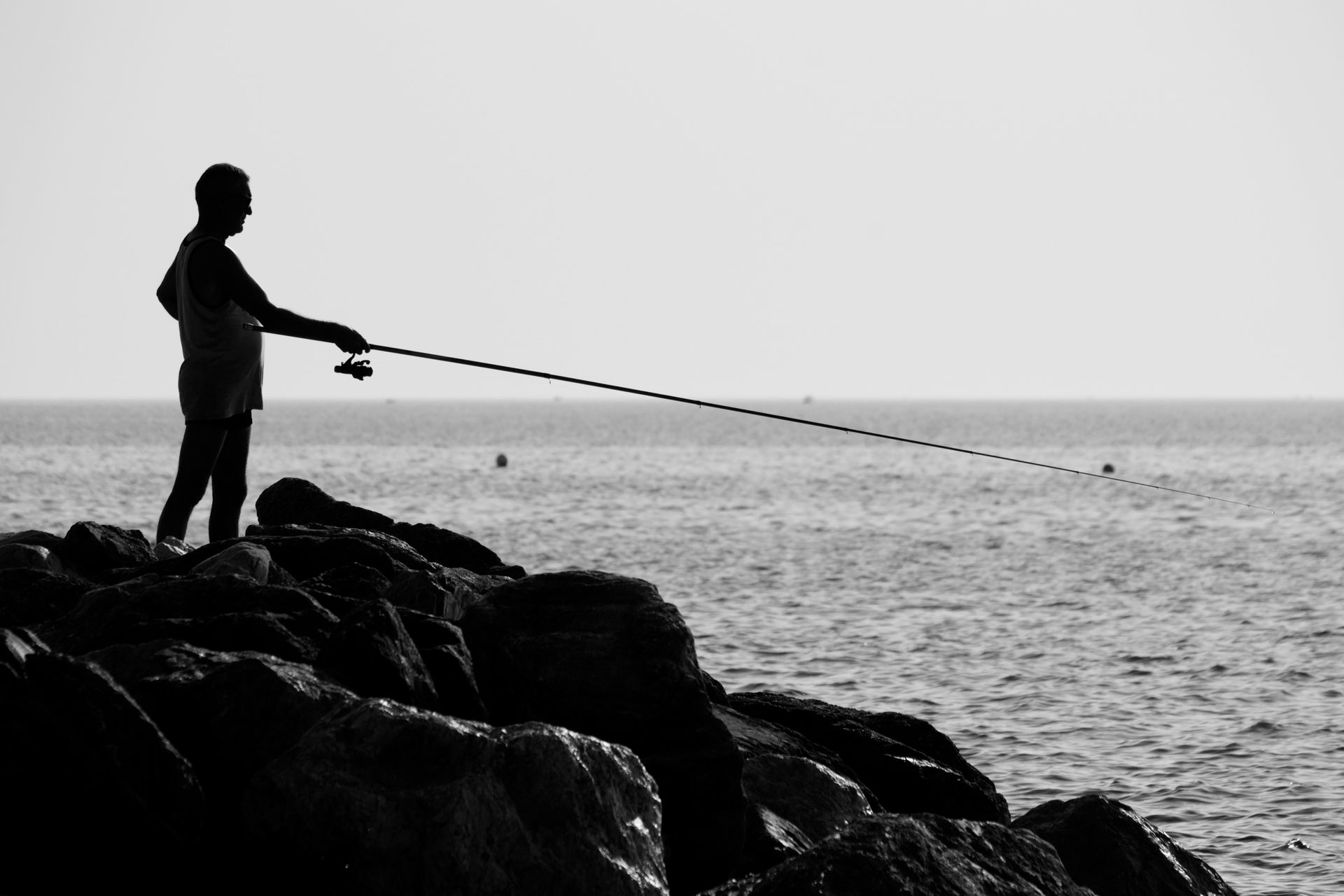 Silhouette de pêcheur